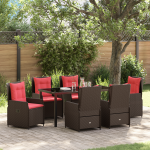 Set masa de grădină 7 piese Maro Rattan Sintetic GartenMobel Dekor