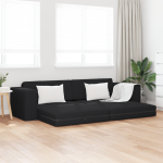 Canapea Pat 2-in-1 Neagră 245x150x60.5 cm Țesătură GartenMobel Dekor