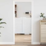 Uși batante cu jaluzele 1 pereche alb 80x80 cm GartenMobel Dekor