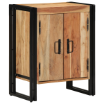 Birou pentru pantofi  Negru 30x30x40 cm din lemn masiv de acacia și oțel GartenMobel Dekor