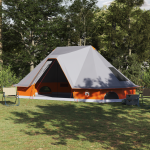 Cort pentru Familie Tipi - Gri și portocalie, pentru 10 persoane, impermeabil GartenMobel Dekor