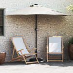 Umbrela de grădină Half cu suport din aluminiu Bej 294 cm GartenMobel Dekor