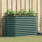 Pat Ridicat pentru Grădină Verde 160x80x81 cm din Oțel Galvanizat GartenMobel Dekor