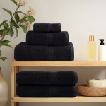 Prosoape de mână premium "SOLUND" 50 bucăți Negre 50x100 cm 550 gsm GartenMobel Dekor