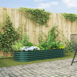 Pat Ridicat pentru Grădină  Verde 240x80x44 cm din Oțel Galvanizat GartenMobel Dekor