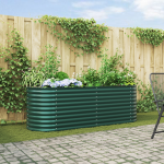 Pat Ridicat pentru Grădină  Verde 240x80x81 cm din Oțel Galvanizat GartenMobel Dekor