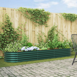 Pat ridicat pentru grădină verde 320x80x44 cm din oțel galvanizat GartenMobel Dekor