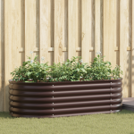 Răsad de grădină Brown 160x80x44 cm din oțel galvanizat GartenMobel Dekor