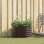 Răsad pentru Grădină Maro 80x80x44 cm din Oțel Galvanizat GartenMobel Dekor