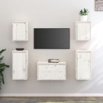 Comode TV, alb, 5 buc., lemn masiv de pin GartenMobel Dekor