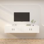 Dulapuri TV montate pe perete, 2 buc., alb, 100x34,5x40 cm GartenMobel Dekor