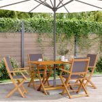 Set mobilier de grădină 5 piese textil antracit/lemn masiv GartenMobel Dekor