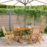 Set mobilier de grădină 5 piese textil taupe/lemn masiv GartenMobel Dekor