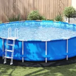 Husă Rotundă pentru Piscină Neagră Polietilenă Ø 550 cm GartenMobel Dekor