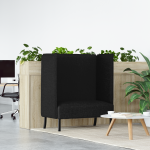 Canapea cu spătar înalt Neagră 109x56x121 cm Textil GartenMobel Dekor