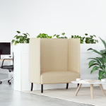 Canapea înaltă Crem 109x56x121 cm Textil GartenMobel Dekor