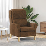 Fotoliu Modern Maro Țesătură, Lemn Standard Ergonomic Fotoliu GartenMobel Dekor