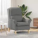 Fotoliu gri închis Gri închis Țesătură și lemn Standard Ergonomic GartenMobel Dekor