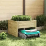 Garaj pentru mașina de tuns iarba robotică cu planter din lemn impregnat de pin GartenMobel Dekor
