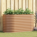 Nisip de grădină ridicat maro cu aspect de lemn 160x80x81 cm din oțel GartenMobel Dekor