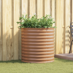Pătuț de grădină maro cu aspect de lemn 80x80x81 cm din oțel GartenMobel Dekor