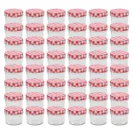 Borcane de sticlă pentru gem capace alb și roșu, 48 buc, 110 ml GartenMobel Dekor