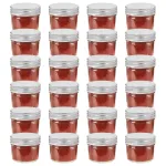 Borcane din sticlă pentru gem cu capac argintiu 24 buc. 110 ml GartenMobel Dekor