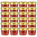 Borcane din sticlă pentru gem cu capac auriu 24 buc. 110 ml GartenMobel Dekor
