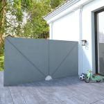 Copertină laterală pliabilă de terasă, gri, 400x200 cm GartenMobel Dekor