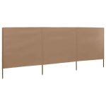 Paravan anti-vânt cu 3 panouri, gri taupe, 400x120 cm, textil GartenMobel Dekor