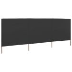Paravan anti-vânt din 3 panouri, antracit, 400x120 cm, textil GartenMobel Dekor