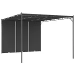 Pavilion de grădină cu perdea laterală, antracit, 4x3x2,25 m GartenMobel Dekor