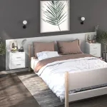 Noptiere de perete, 2 buc., alb GartenMobel Dekor