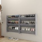 Pantofare de perete, 2 buc., gri beton, 80x18x90 cm, PAL GartenMobel Dekor