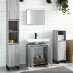 Set mobilier de baie, 2 piese, gri sonoma, lemn prelucrat GartenMobel Dekor