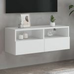 Comode TV de perete, alb, 80x30x30 cm, lemn prelucrat GartenMobel Dekor