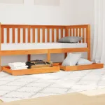 Sertare pentru pat de zi, 2 buc., maro ceruit, lemn masiv pin GartenMobel Dekor