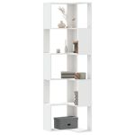 Bibliotecă 5 niveluri alb 50x50x179cm lemn prelucrat GartenMobel Dekor
