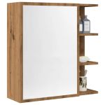 Dulap baie cu oglindă, stejar artizanal, 62,5x20,5x64 cm lemn GartenMobel Dekor
