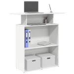 Birou de recepție alb 100x40x104 cm din lemn prelucrat GartenMobel Dekor
