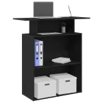 Birou de recepție negru 100x40x104 cm Lemn prelucrat GartenMobel Dekor