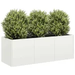 Jardinier alb 120x40x40 cm Oțel laminat la rece GartenMobel Dekor