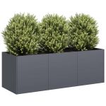 Jardinieră Antracit 120x40x40 cm Oțel laminat la rece GartenMobel Dekor