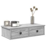 Raft de perete cu sertare Gri Sonoma 60x25x15 cm Lemn prelucrat GartenMobel Dekor