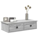 Raft de perete cu sertare Gri Sonoma 60x25x15 cm Lemn prelucrat GartenMobel Dekor
