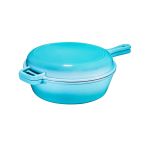 Cratita fonta emailata dubla cu capac 14x27cm albastru deschis Handy KitchenServ