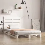 Cadru de pat fără saltea, alb, 90x200 cm, lemn masiv pin GartenMobel Dekor