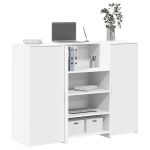 Birou de recepție alb 135x50x103,5 cm din lemn prelucrat GartenMobel Dekor