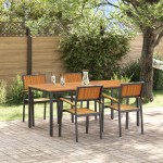 Set de dining pentru grădină din 5 piese din lemn solid de acacia și metal GartenMobel Dekor