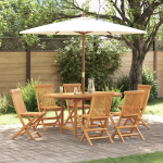 Set de dining pentru grădină din lemn solid de tec de 7 piese GartenMobel Dekor